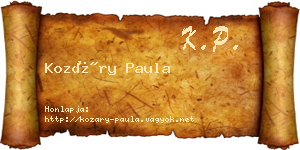 Kozáry Paula névjegykártya